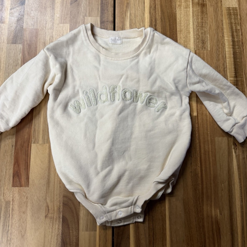 Luna+Luca Wildflower Bubble Romper Size 18-24 Months Cream